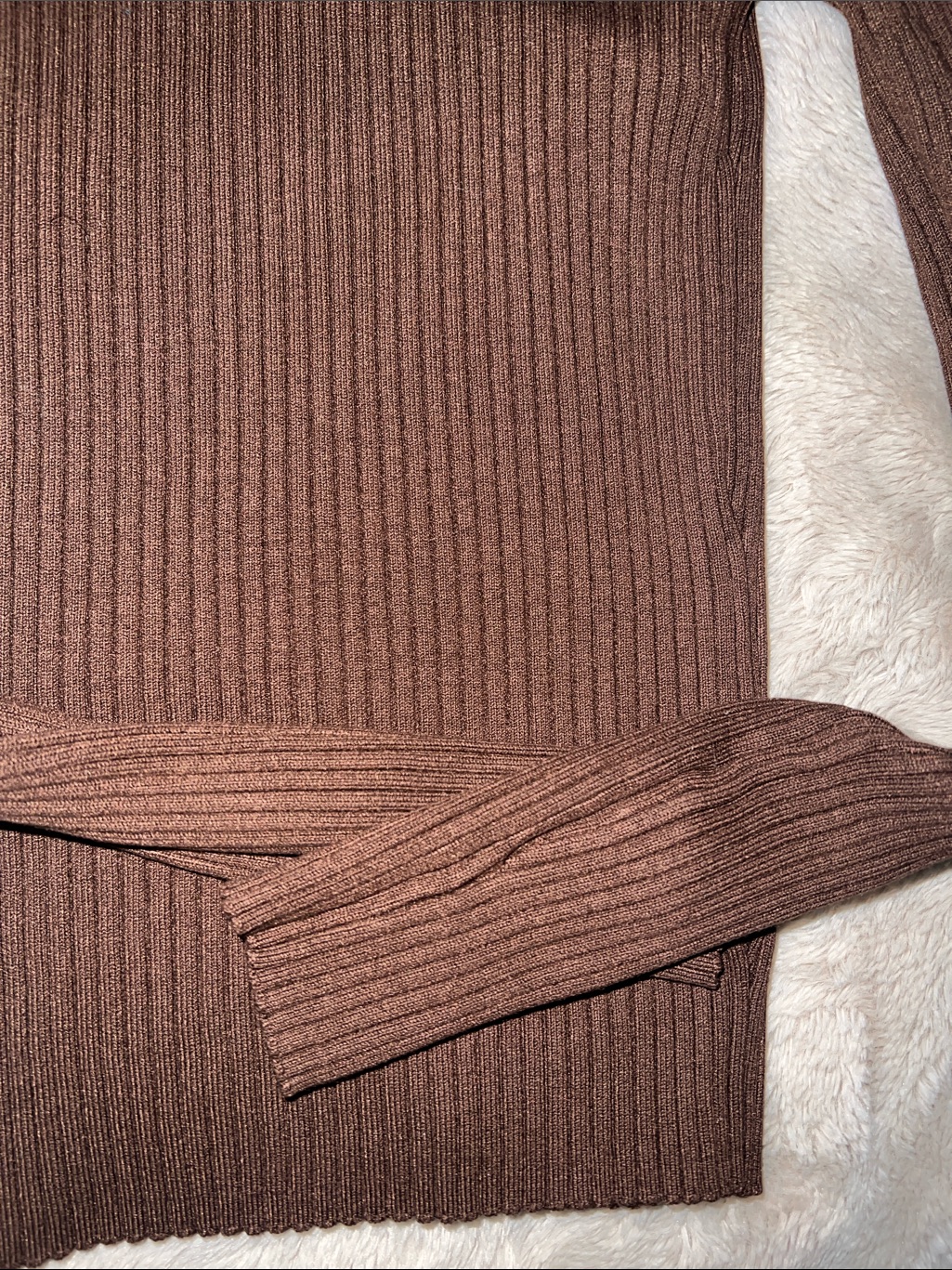 Zara Brown Ribbed Turtleneck Sweater — image 5 of 6
